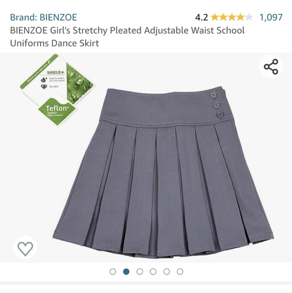 Amazon | Pleated Grey High Rise Skirt with Shorts Lining | Size 16 - Picture 7 of 7